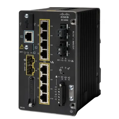 Cisco IE-3400-8P2S-A | Catalyst 3400 Rugged Series IE-3400-8P2S 8 x Ports PoE+ 10/100/1000Base-T + 2 x Ports SFP Layer 3 Mana...