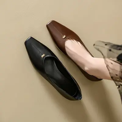 CHIKO Ahuva Square Toe Block Heels Pumps Shoes