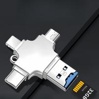 4 in 1 USB Flash Drive, High Speed USB 3.0 Memory Storage, OTG Flash Pen Drive for Android Smart Phones, PC, Laptops and More...