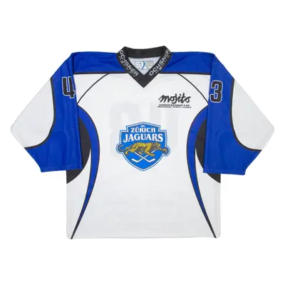 OCHSNER HOCKEY Zurich Jaguars Mens Jersey White 3/4 Sleeve V-Neck XL