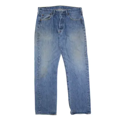 LEVI'S 501 Jeans Blue Denim Regular Straight Mens W34 L32