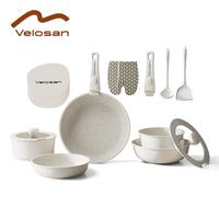Velosan 18pcs Detachable Handle Nonstick , pots and pan sets stainless steel pans  pertai,Oven/Dishwasher/Fridge,Easy Clean, ...