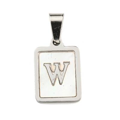 304 Stainless Steel Pave Natural White Shell Pendants
