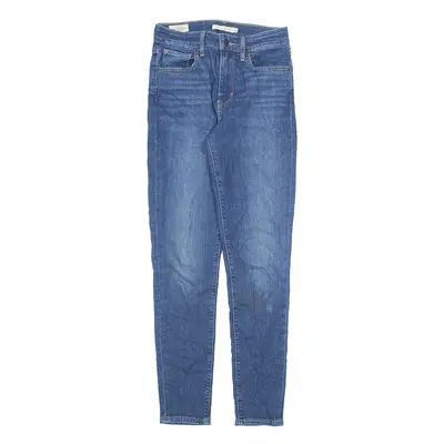 LEVI'S 721 High Rise BIG E Jeans Blue Denim Slim Skinny Stone Wash Womens W26 L28
