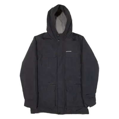 QUIKSILVER Fleece Lined Boys Coat Black Hooded 16Y