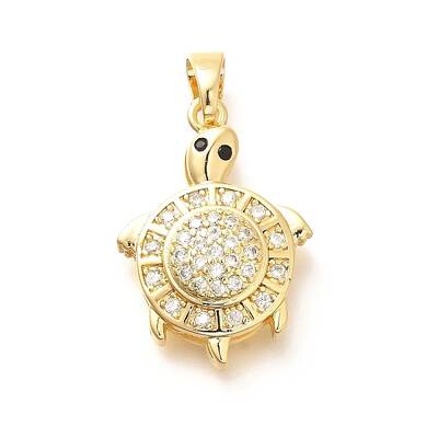 Brass Micro Pave Cubic Zirconia Pendants