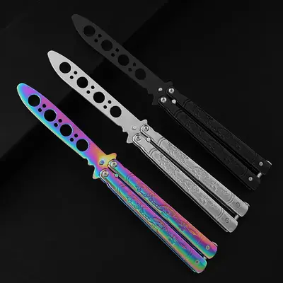 Dull Edge Butterfly Trainer (Dragon Pattern Handle),Compact Tactical Training Gear for Outdoor,OEM Laser-Customized Dragon En...