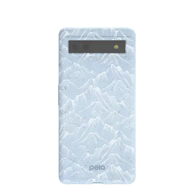 Powder Blue Snowy Mountains Google Pixel 6a Case