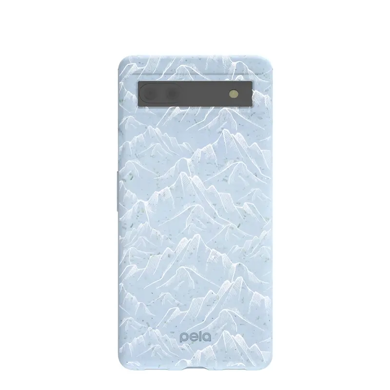 Powder Blue Snowy Mountains Google Pixel 6a Case