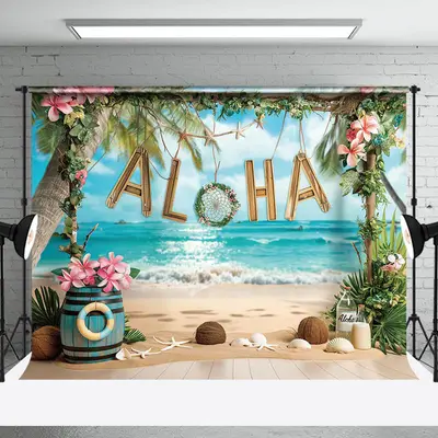 Aloha Sandy Beach Summer Backdrop For Photography