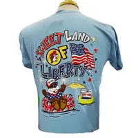 Buc-ee's 2025 Fourth of July Blue T-Shirt Unisex Lightweight Comfy Independence Day Graphic Shirt Cotton with American Flag D...
