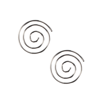 Small Spiral Coiled Hoop Earrings - Stainless Steel - Pair