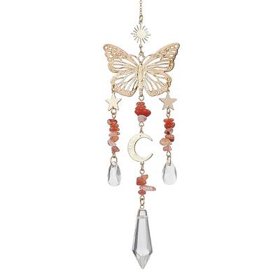 Carnelian with Glass Pendant Decorations