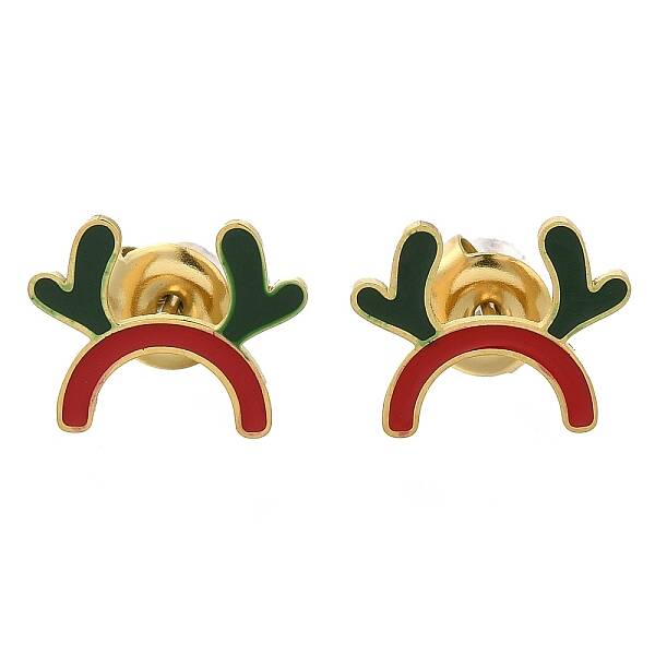 Ion Plating(IP) 304 Stainless Steel Enamel Stud Earrings