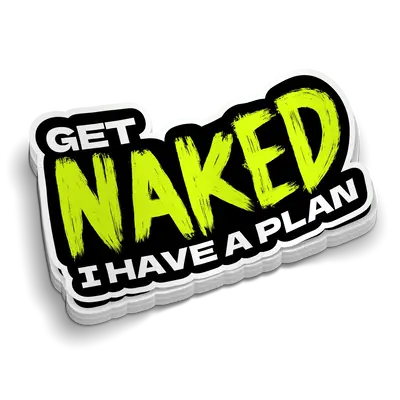 Get Naked Hard Hat Sticker