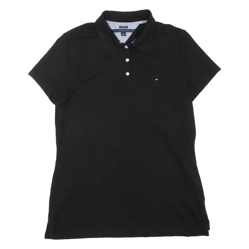 TOMMY HILFIGER Womens Polo Shirt Black L