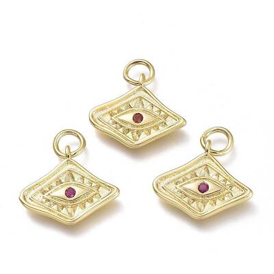 Brass Micro Pave Cubic Zirconia Pendants