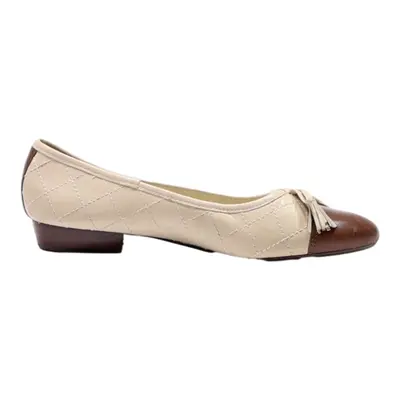 OLIVER CRANT Ballet Shoes Beige Synthetic Womens UK 4