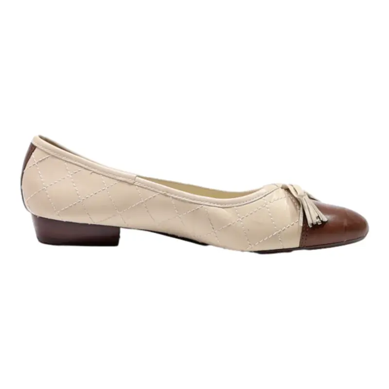 OLIVER CRANT Ballet Shoes Beige Synthetic Womens UK 4