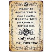 Witchcraft Blessing Metal Sign, 1 Count Vintage Metal Sign, Decor Wall Art for Living Room, Bedroom, Office, Bar, Cafe, Home