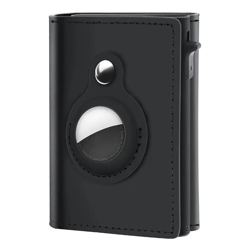 GAOCHALE AirTag Wallet Genuine Leather Air Tag Wallet RFID Technology Credit Card Holder with Minimalist Wallet for Men for A...