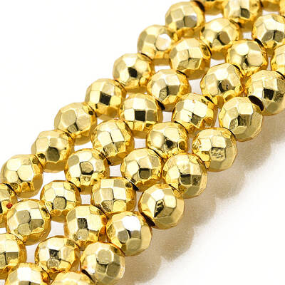 Electroplate Non-magnetic Synthetic Hematite Bead Strands