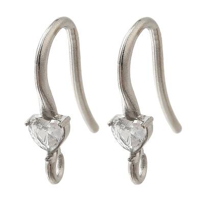 304 Stainless Steel Rhinestone Earring Hooks