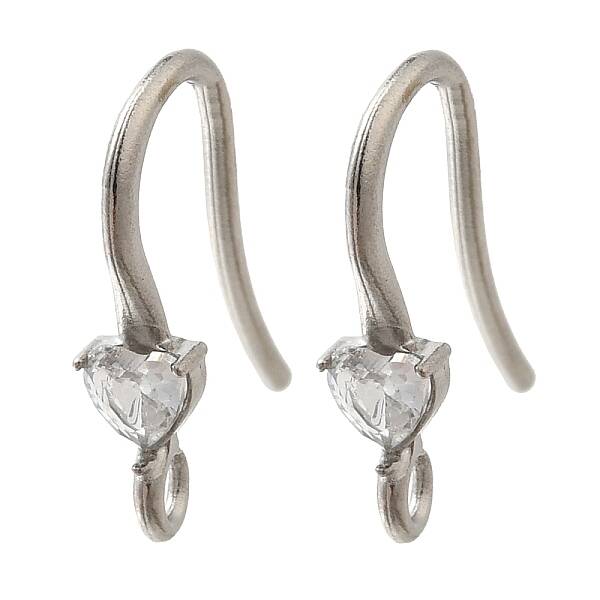 304 Stainless Steel Rhinestone Earring Hooks