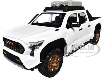 2024 Toyota Tacoma Trailhunter Edition Pickup Truck White Metallic 1/24 Diecast Model Car
