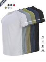 Men's Plain Reflective Design Sports Tee, Breathable Quick Drying Short Sleeve T-shirt, Activewear, Men's Sportswear for Gym ...