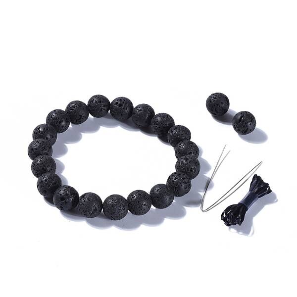 Natural Lava Rock Beads Stretch Bracelets