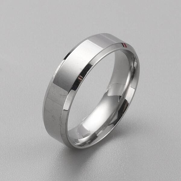 Stainless Steel Simple Plain Band Ring for Men Women