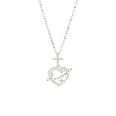 Brass Pave Crystal Rhinestone Pendant Necklaces for Wowen