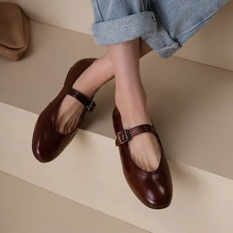 CHIKO Kaley Round Toe Block Heels Mary Jane Flats