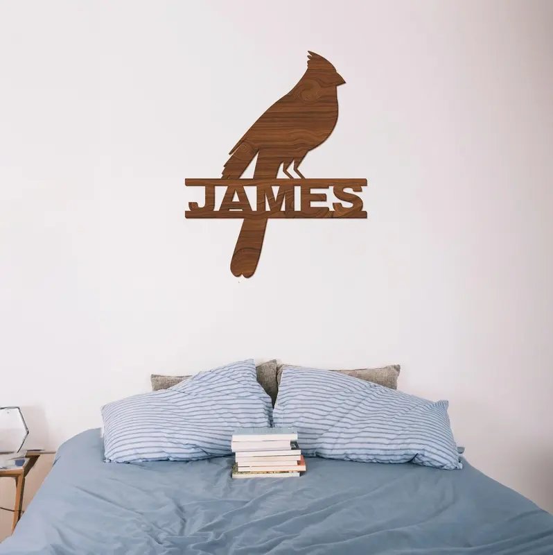 Cardinal Memorial Wood Name Sign