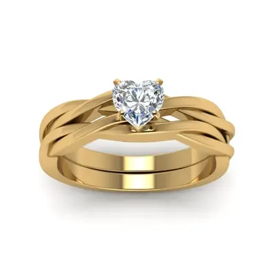 Gold Vermeil Moissanite Heart Ring for Women