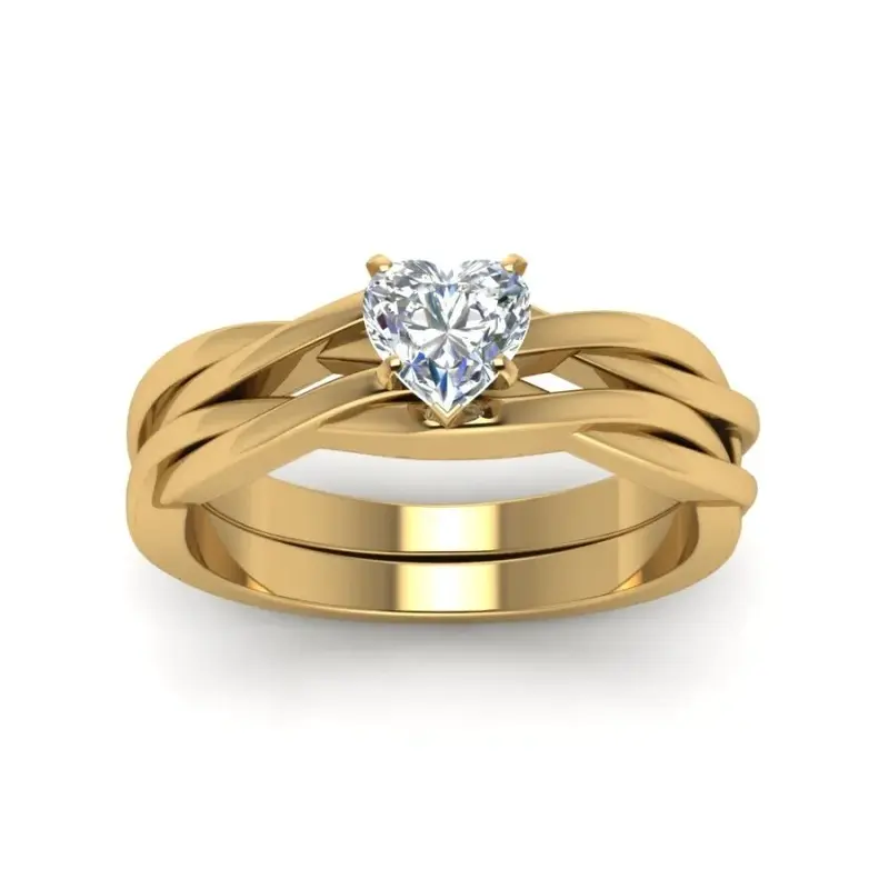 Gold Vermeil Moissanite Heart Ring for Women