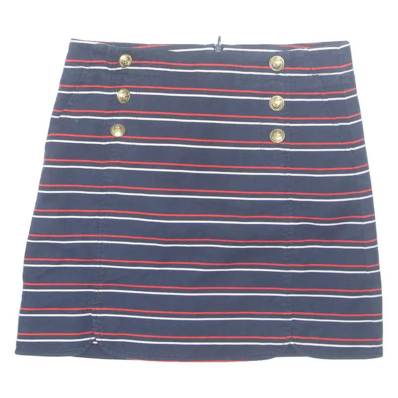 TOMMY HILFIGER Womens Straight Skirt Blue Knee Length Striped M