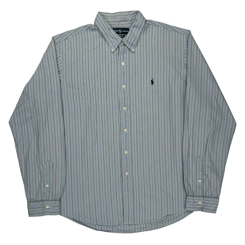 Ralph Lauren Striped Shirt - 2XL Blue Cotton