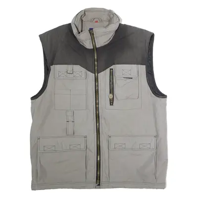 CICERONE Mens Gilet Grey Colourblock L