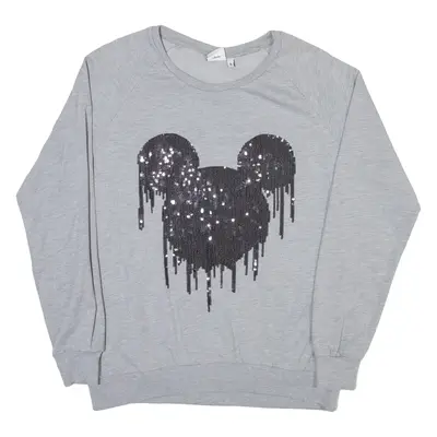 DISNEY Womens Sweatshirt Grey XL