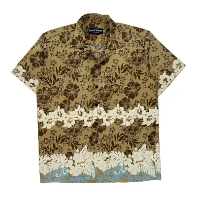 Tropical Summer Hawaiian Shirt - Medium Beige Cotton