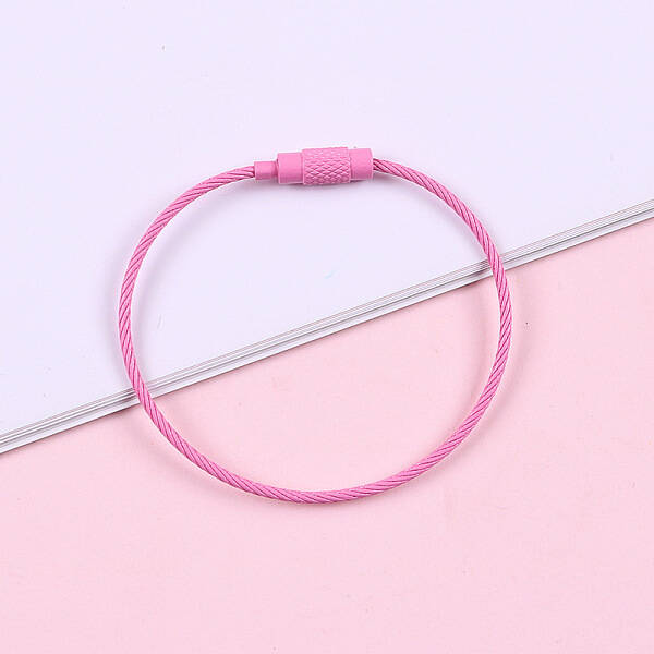 Spray Painted Steel Wire Cable Keychains