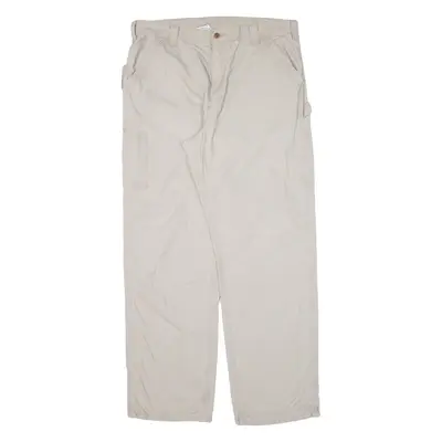 CARHARTT Carpenter Workwear Mens Trousers Beige Loose Straight W38 L34