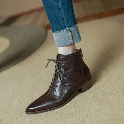 CHIKO Sadie Pointy Toe Block Heels Ankle Boots