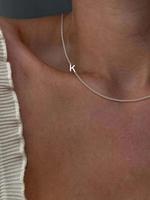 Simple Letter Charm Initial Pendant Necklace for Women for Gift, Stainless Steel Jewelry, Fashion All-match Accessory Back T...