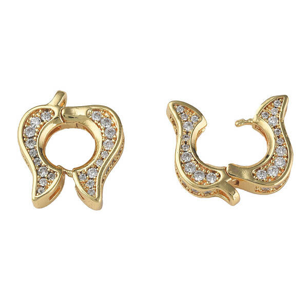 Brass Pave Clear Cubic Zirconia Twister Clasp