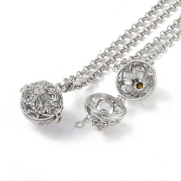 Brass with Rhinestone Pendant Necklaces