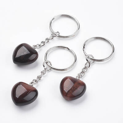 Dyed & Heated Natural Red Tiger Eye Keychain