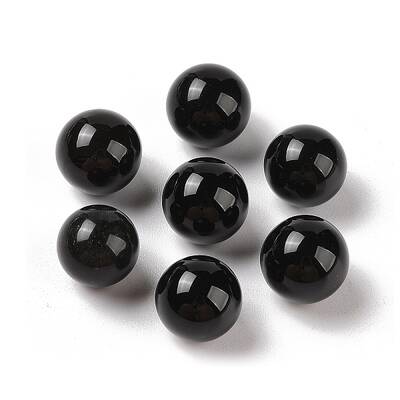 Natural Obsidian No Hole Sphere Beads